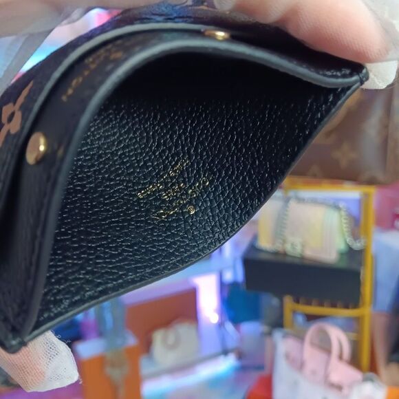 New NIB Louis Vuitton Monogram Empreinte Two-Tone Card Case Black Beige Full Set - Picture 6 of 8